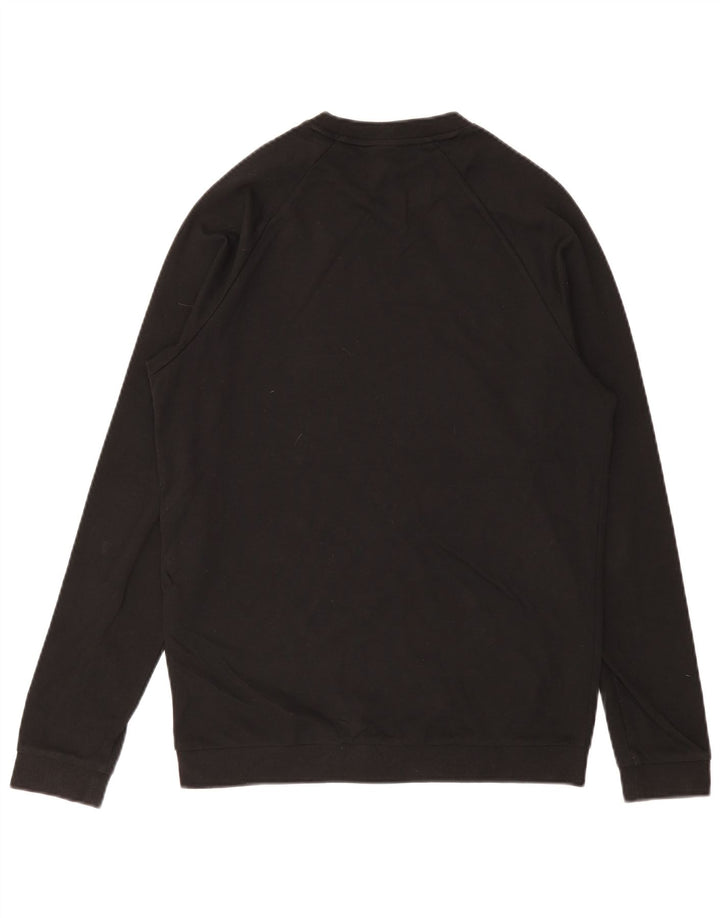 HUGO BOSS Herren Grafik-Sweatshirt-Pullover aus mittelschwarzer Baumwolle