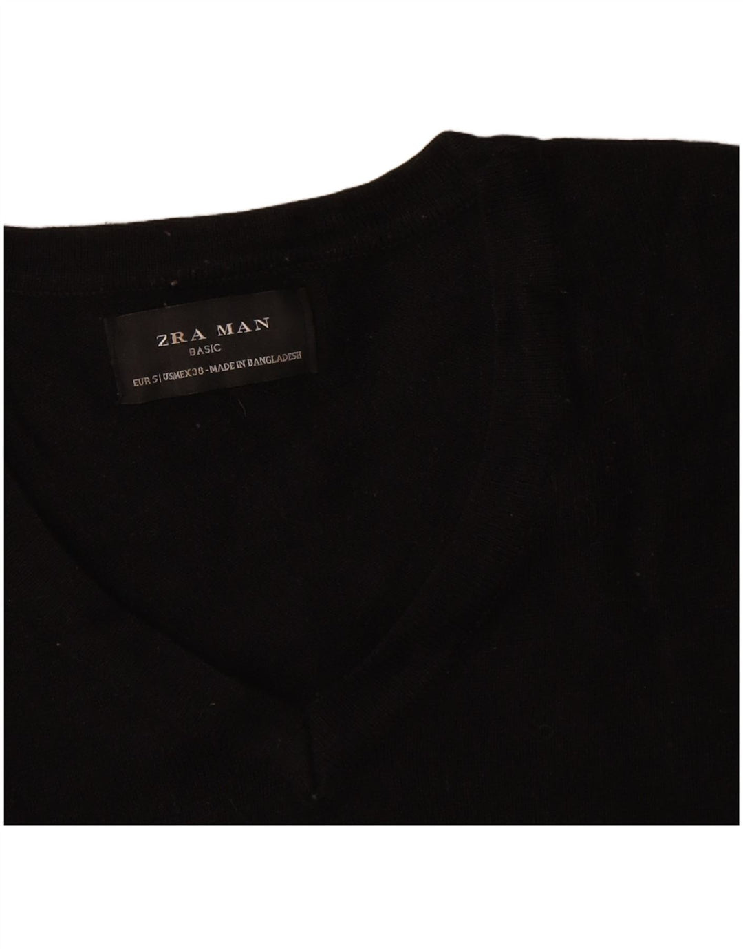 Zara Herren-Pullover mit V-Ausschnitt, Größe S, Schwarz