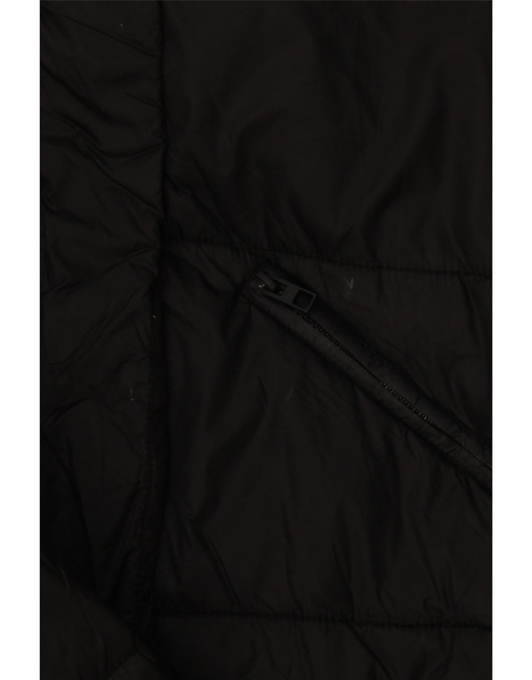 Zara Damen Loose Fit Crop Wattierte Jacke UK 6 XS Schwarz Polyester