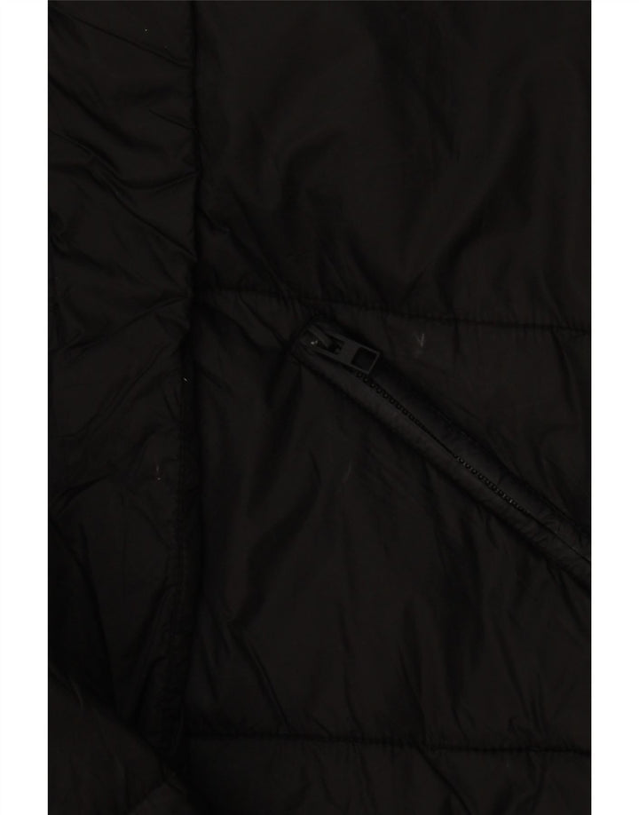 Zara Damen Loose Fit Crop Wattierte Jacke UK 6 XS Schwarz Polyester