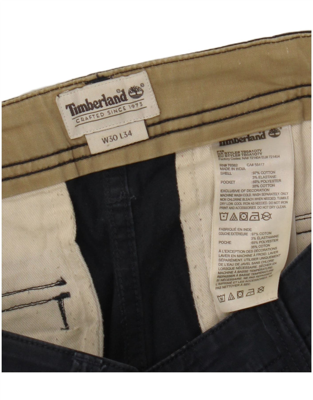 TIMBERLAND Gerade Cargohose für Herren, W30, L27, Marineblau, Baumwolle