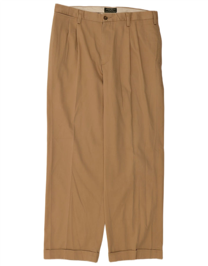 EDDIE BAUER Herren-Chinohose mit klassischer Passform und Pegged, W36, L32, beige Baumwolle