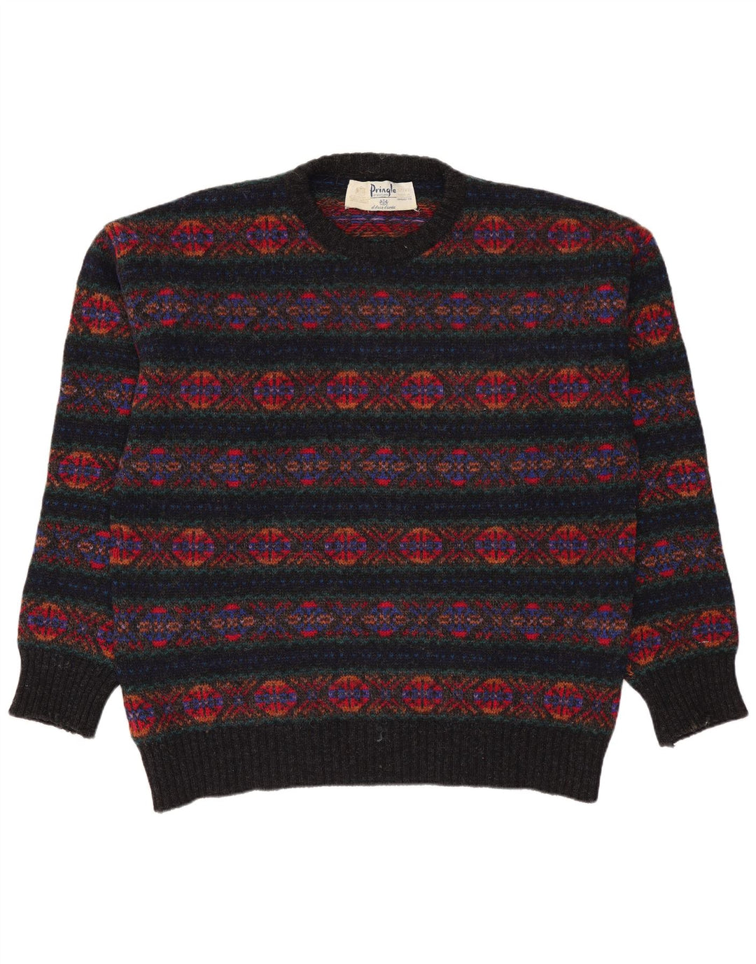 Pringle Herren-Pullover mit Rundhalsausschnitt, Größe 42, groß, mehrfarbig, Fair Isle