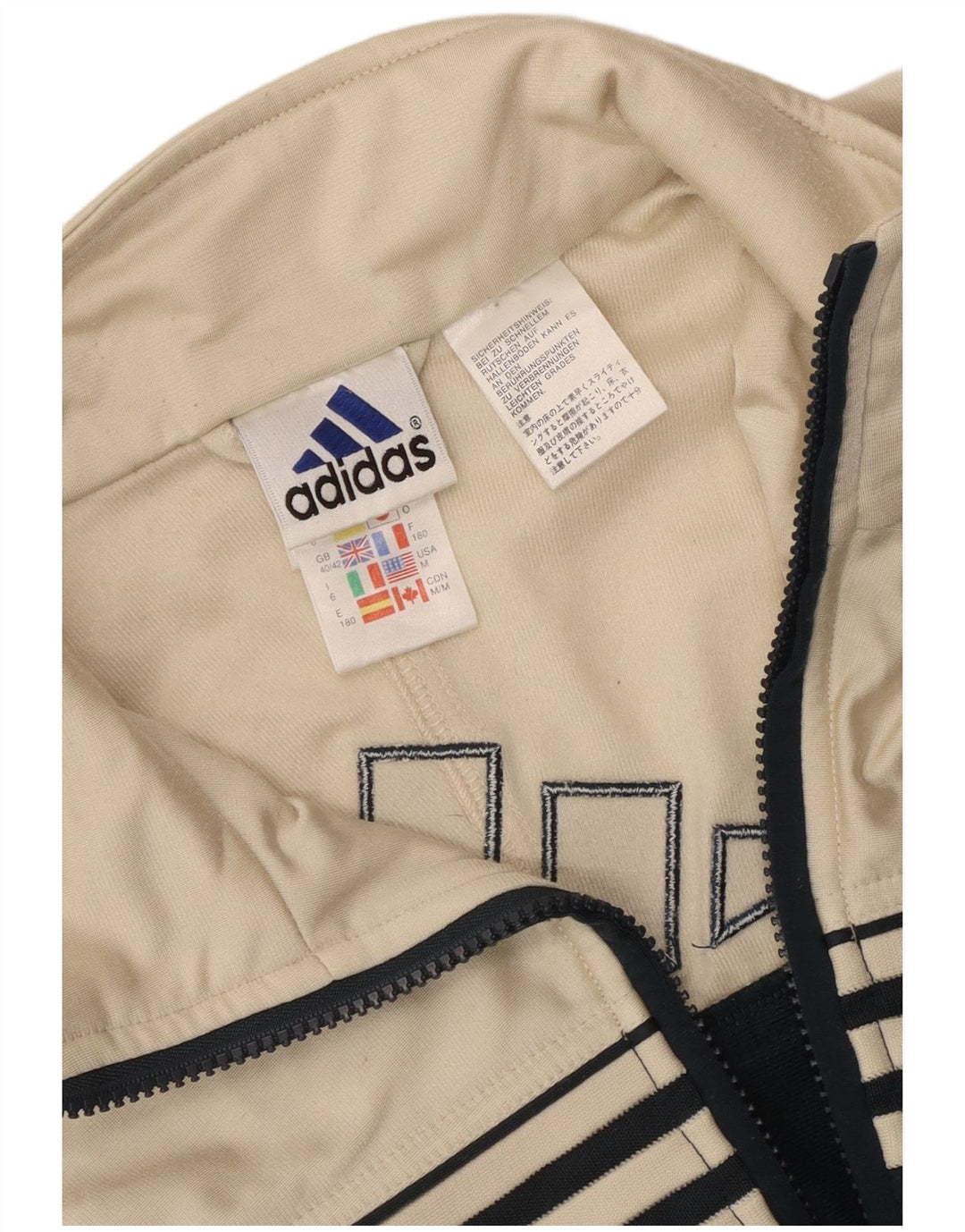 Adidas Herren-Trainingsanzugoberteil mit Grafik, UK 40/42, Mittelweiß, Farbblock