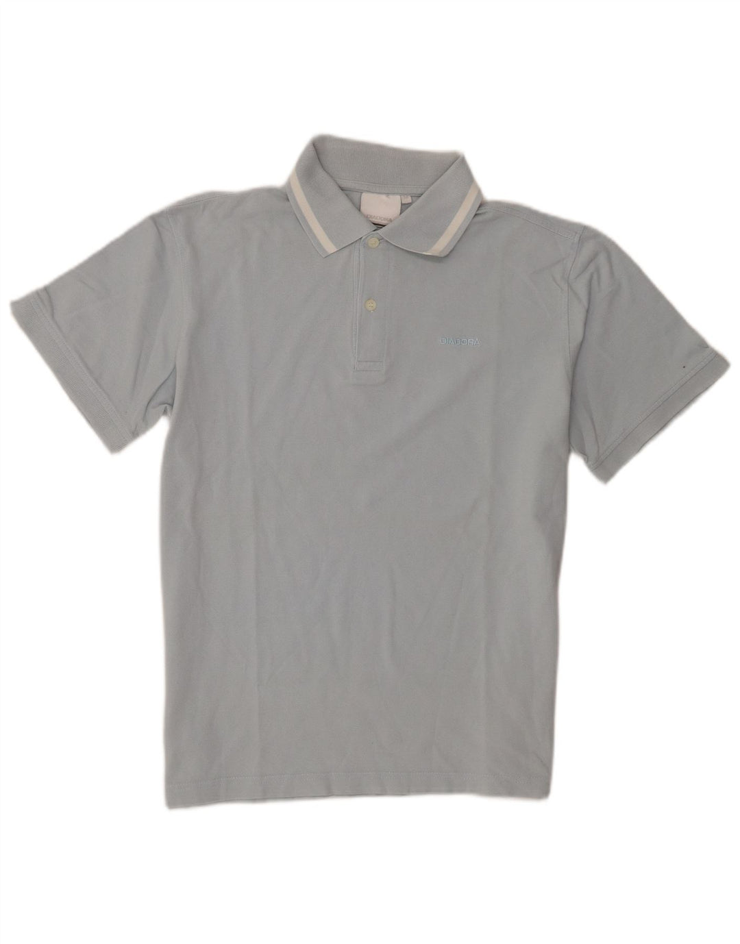 Diadora Herren Kurzarm-Poloshirt mit normaler Passform, mittelblaue Baumwolle