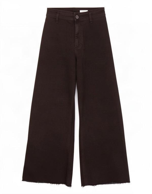 Zara Damen-Jeans mit hoher Taille und weitem Bein, EU 36, XS, B26, L29, schwarze Baumwolle