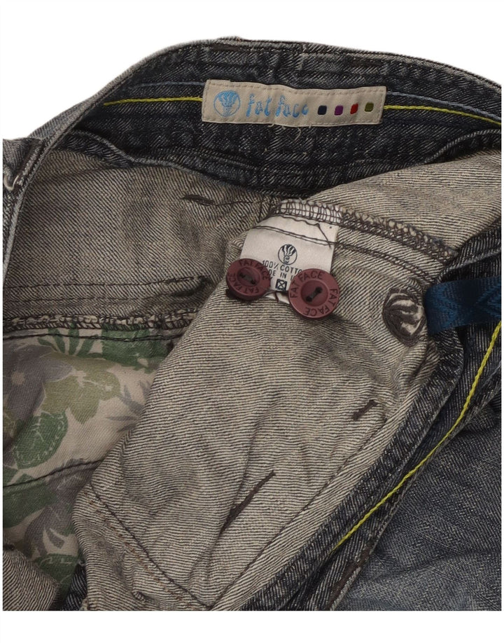 Fat Face Herren Denim-Bermudashorts W32 Mittelblaue Baumwolle