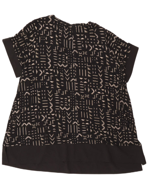 Marks & Spencer Damen Tunikakleid UK 24 4XL Schwarze geometrische Viskose