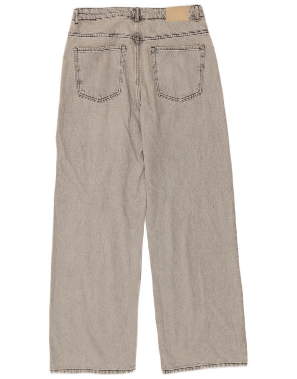 Zara Damen-Jeans mit weitem Bein, EU 42, groß, W32, L32, graue Baumwolle