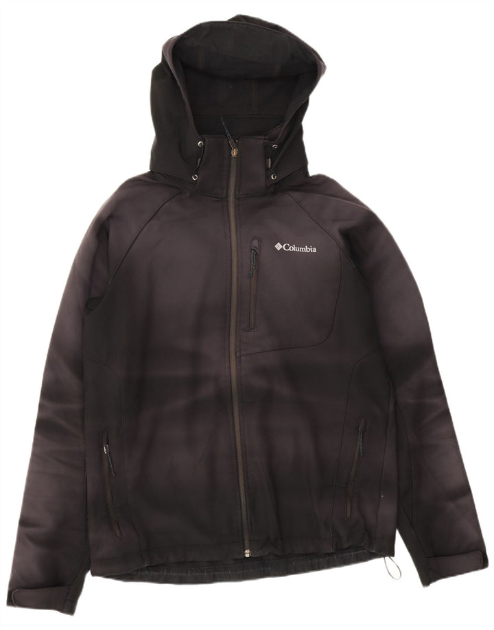 Columbia Herren-Windbreakerjacke mit Kapuze, UK 40, Größe L, schwarz, Batik-Polyester