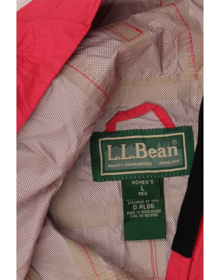 L.L.Bean Damen-Regenjacke mit Kapuze, UK 16, Größe L, rosa, Nylon