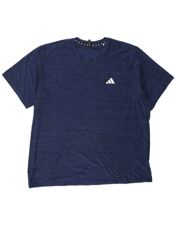 Adidas Herren Aeroready T-Shirt Top 2XL Marineblau geflecktes Polyester