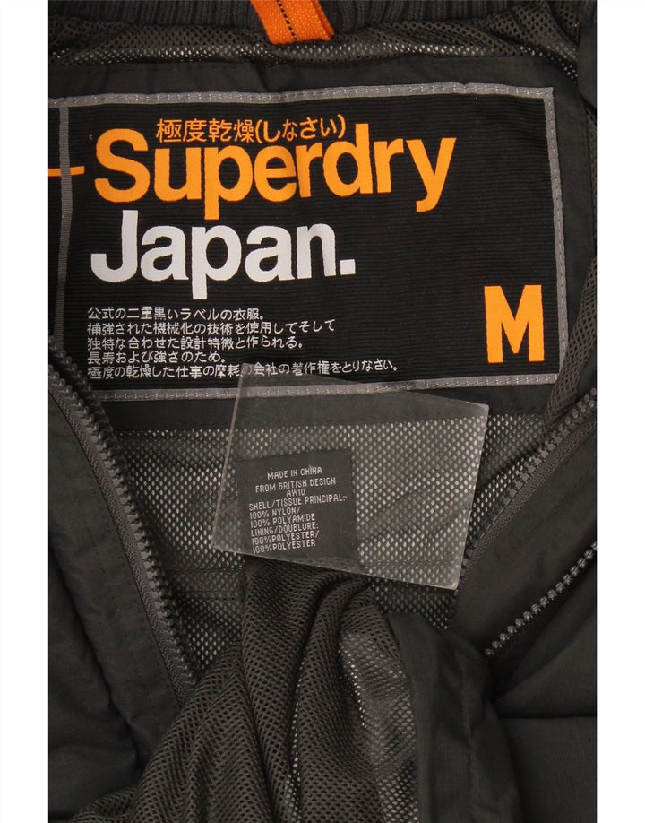 Superdry Damen Regenjacke UK 12 Mittelgraues Nylon