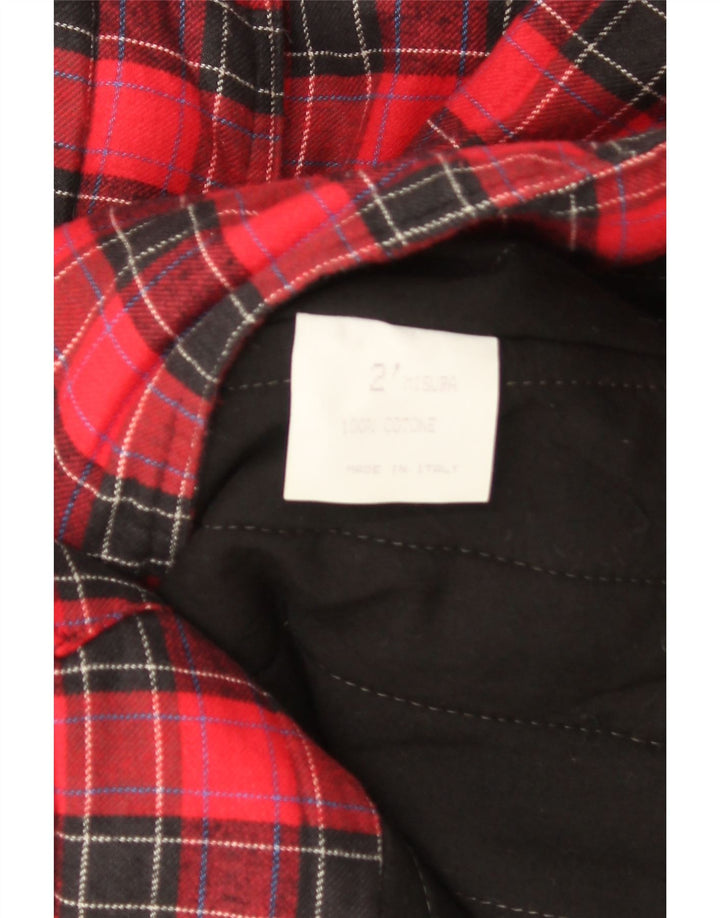 Vintage Damen Windjacke Mantel UK 14 Medium Red Check Baumwolle