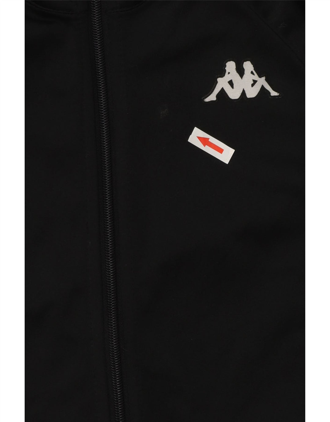 KAPPA Jungen-Trainingsanzugoberteil mit Grafik, 15–16 Jahre, schwarzes Polyester