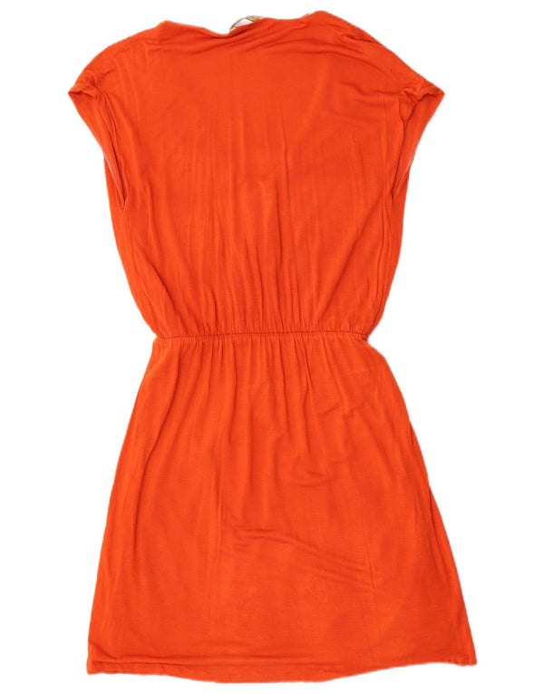 Massimo Dutti Damen Basic Kleid UK 10 Small Orange