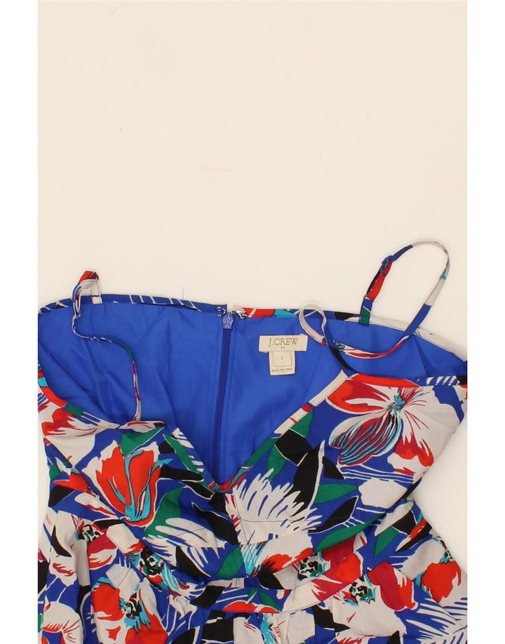J. CREW Womens Sundress US 2 XS Blue Floral Polyester Vintage J. Crew and Second-Hand J. Crew from Messina Hembry 