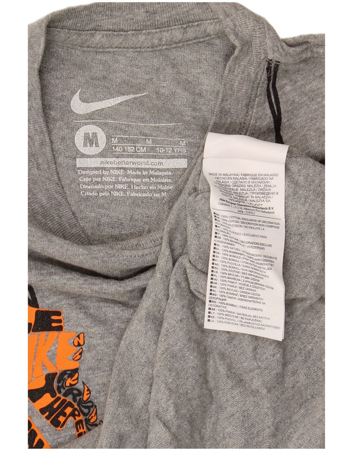 Nike T-Shirt mit Grafik für Jungen, 10–11 Jahre, mittelgraue Baumwolle