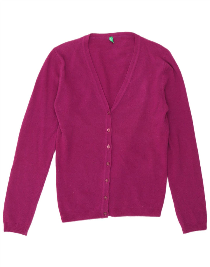 Benetton Damen-Cardigan-Pullover UK 8 Small Lila Wolle