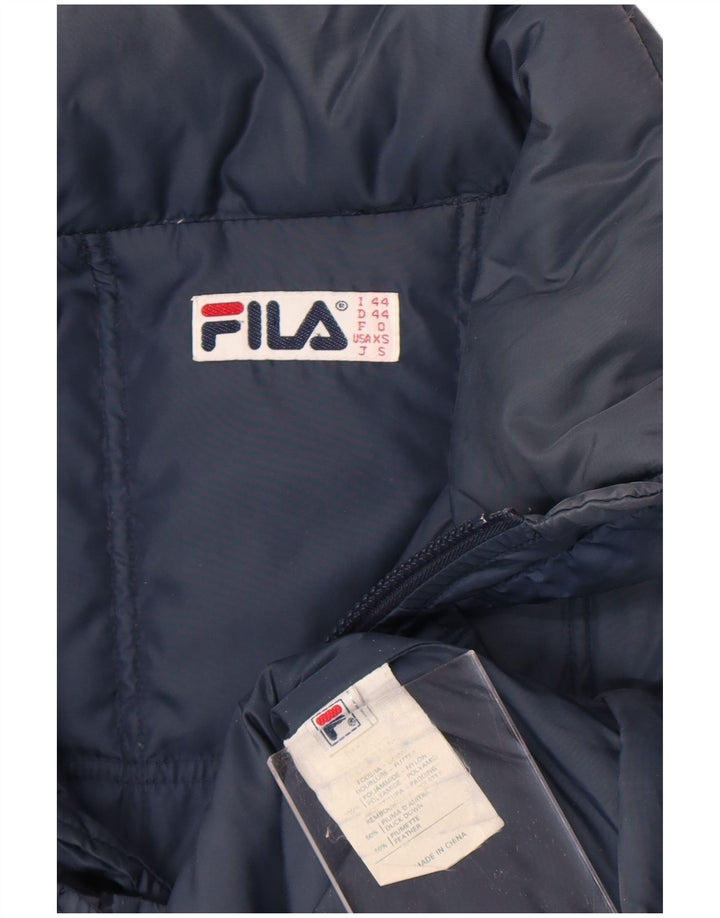 Fila Herren-Jacke mit Kapuze, gepolstert, Größe 44, XS, marineblaues Nylon