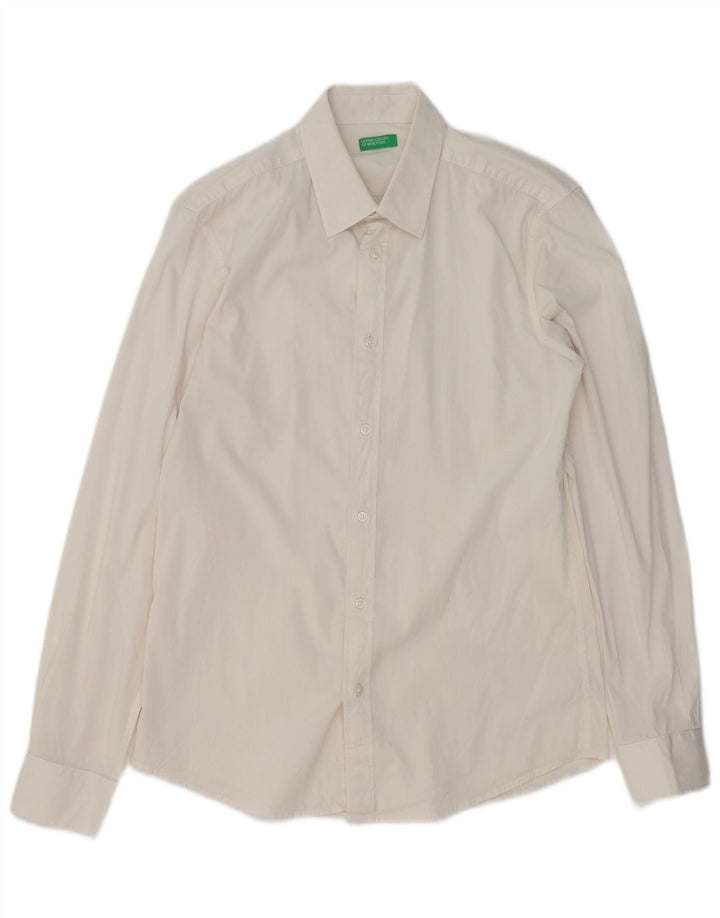 BENETTON Herrenhemd Small Weiß