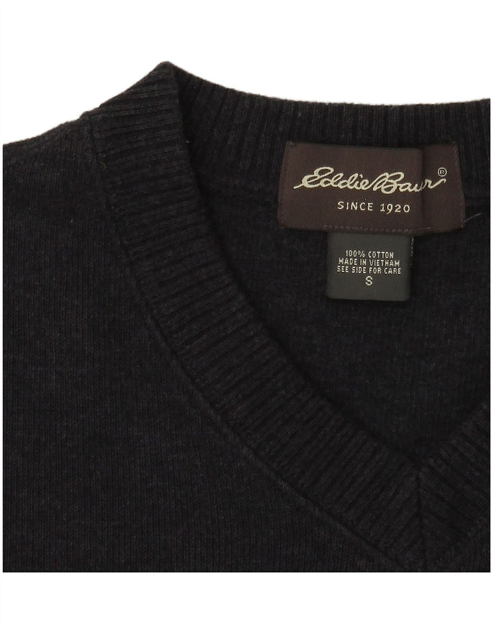 Eddie Bauer Herren-Pullover mit V-Ausschnitt, Größe S, marineblaue Baumwolle