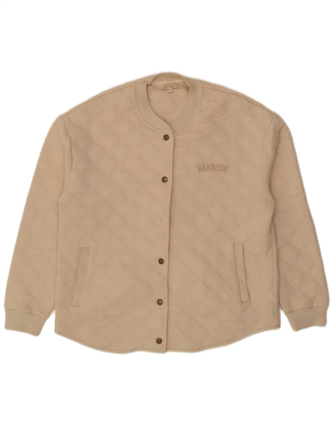 Barbour Damen Übergroße Steppjacke UK 10 Small Beige Baumwolle
