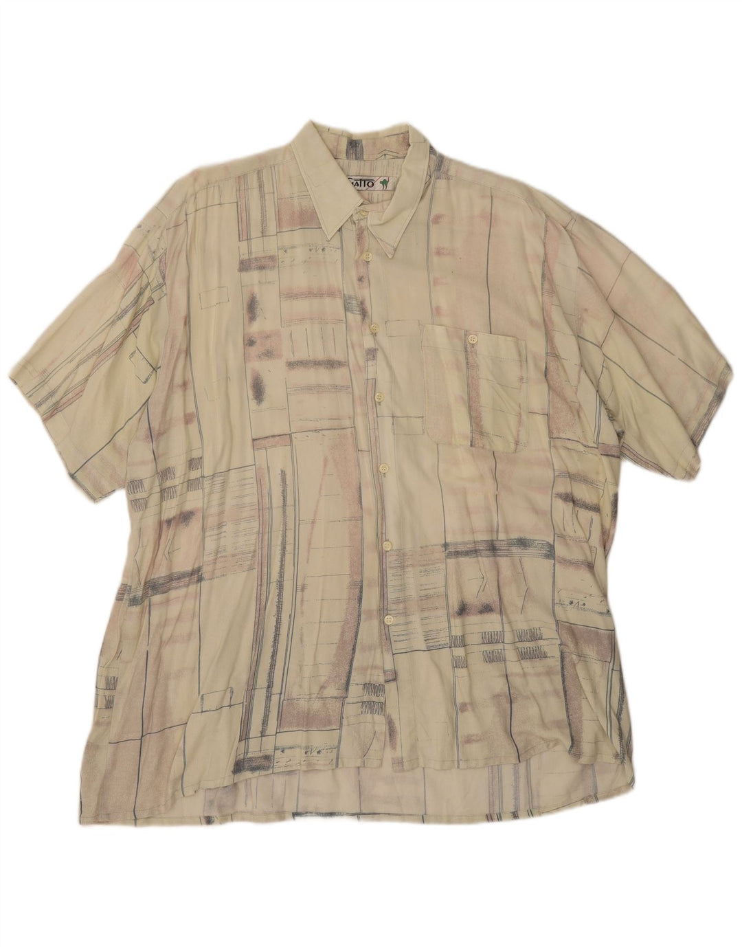 Vintage Herren Kurzarmshirt XL Beige