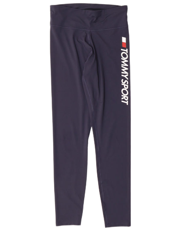 Tommy Hilfiger Damen Grafik-Leggings UK 12 Medium Marineblau Polyester