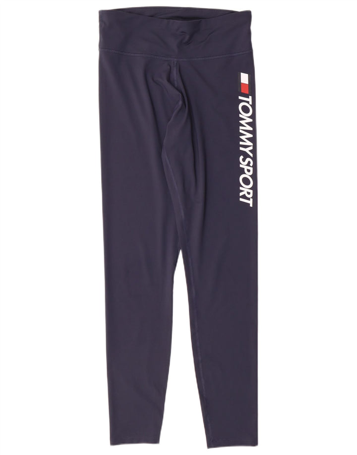 Tommy Hilfiger Damen Grafik-Leggings UK 12 Medium Marineblau Polyester