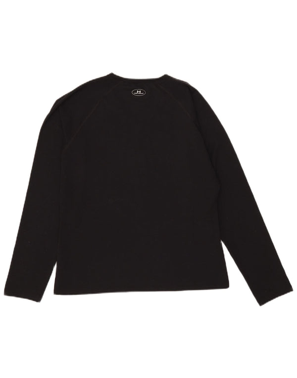 Under Armour Damen Top Langarm UK 12 Medium Schwarz Polyester
