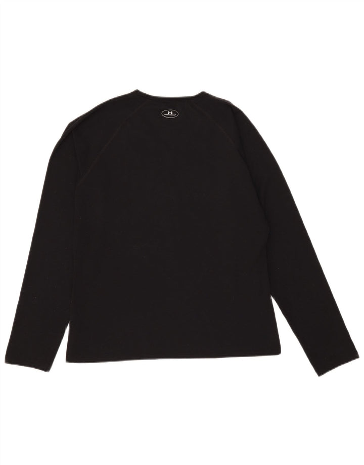 Under Armour Damen Top Langarm UK 12 Medium Schwarz Polyester