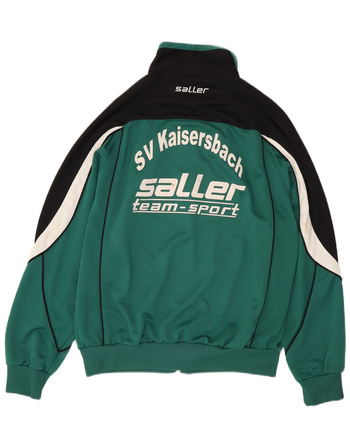 Saller Herren-Trainingsanzugoberteil mit Grafik, groß, grünes Farbblock-Polyester