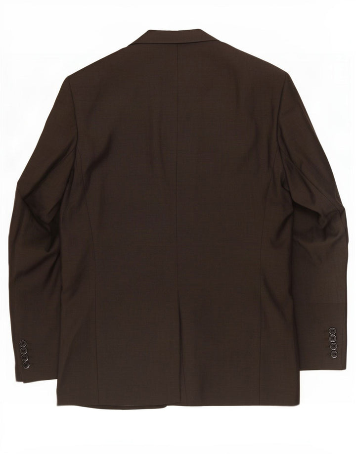 Hugo Boss Herren-Blazer mit 3 Knöpfen, EU 51, große braune Schurwolle