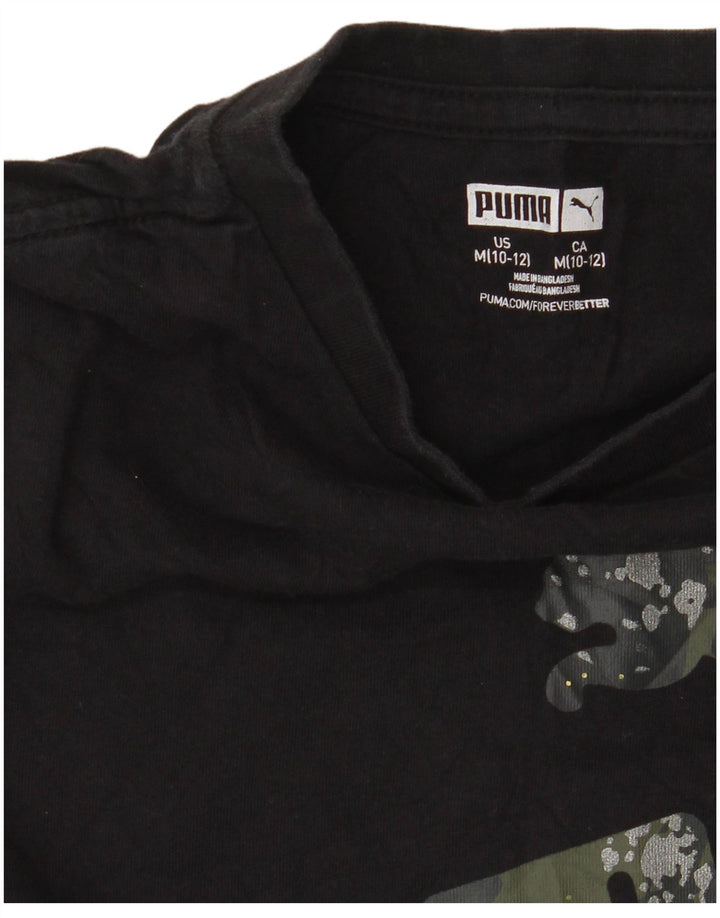 PUMA Jungen Graphic T-Shirt Top 10-11 Jahre Medium Schwarz