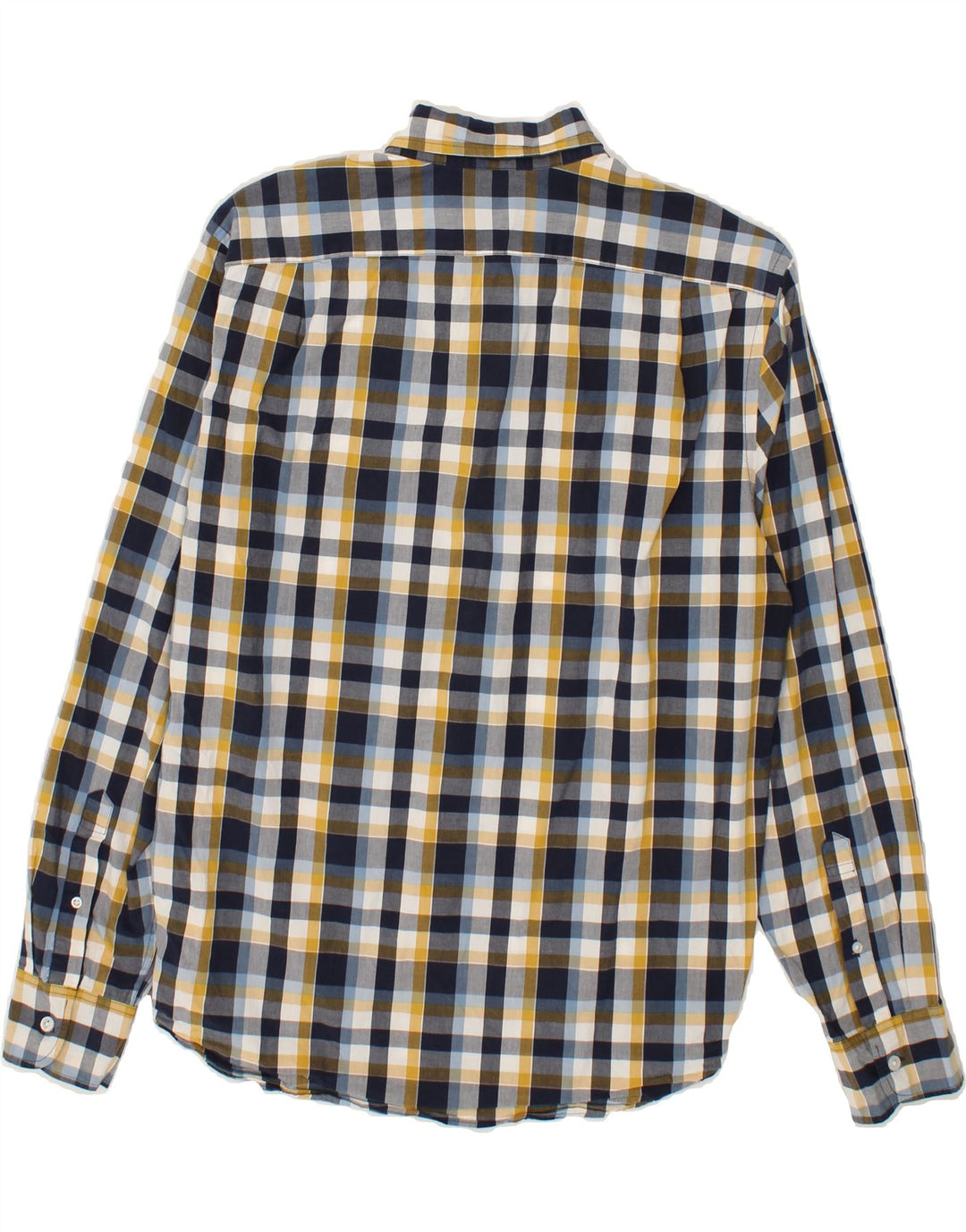 J. CREW Mens Classic Fit Shirt Large Navy Blue Check Cotton Vintage J. Crew and Second-Hand J. Crew from Messina Hembry 