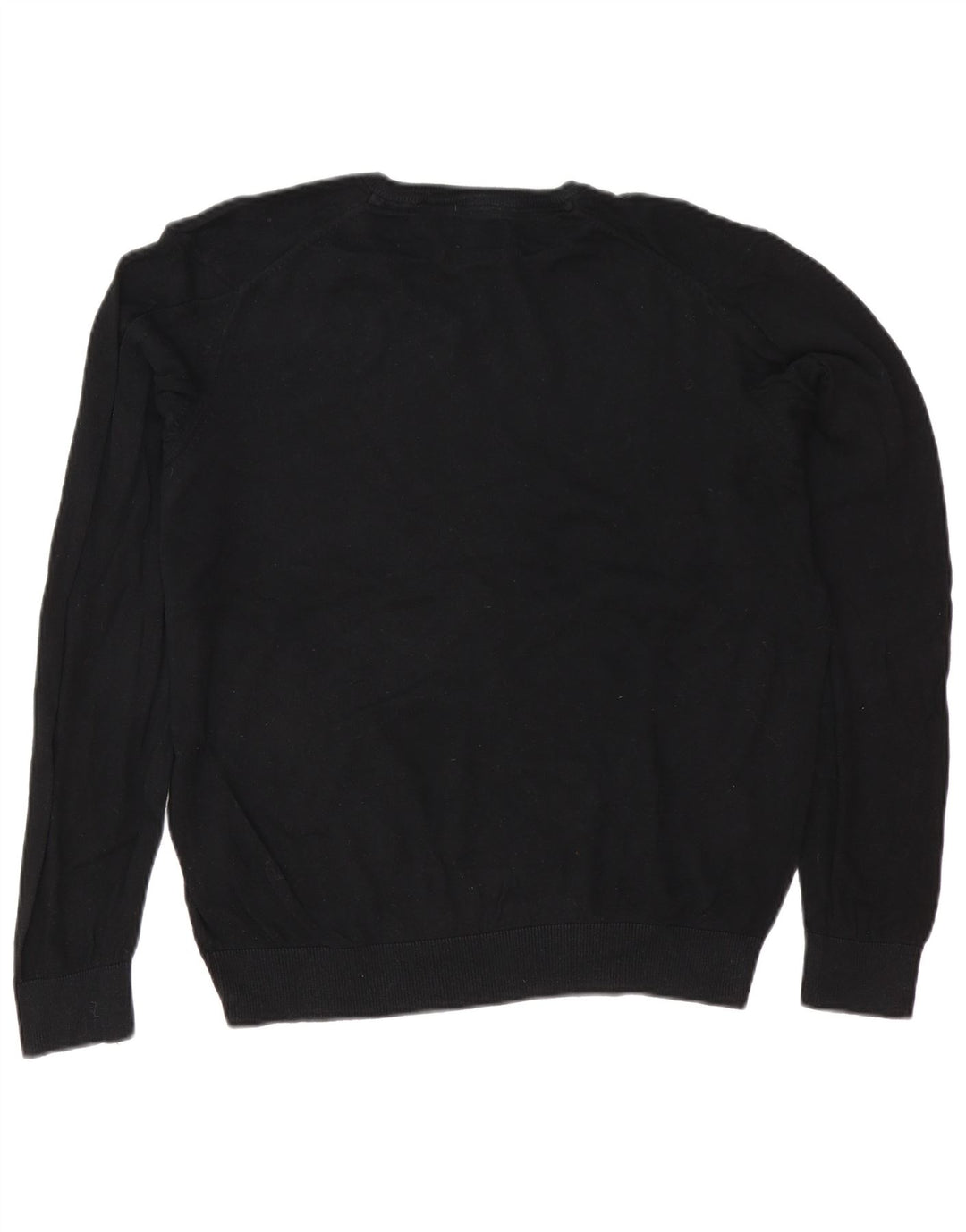 Marks & Spencer Herren-Pullover, reguläre Passform, V-Ausschnitt, groß, aus schwarzer Baumwolle