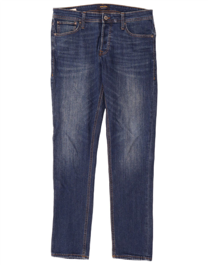 Jack & Jones Herren Slim Jeans W32 L32 Blaue Baumwolle