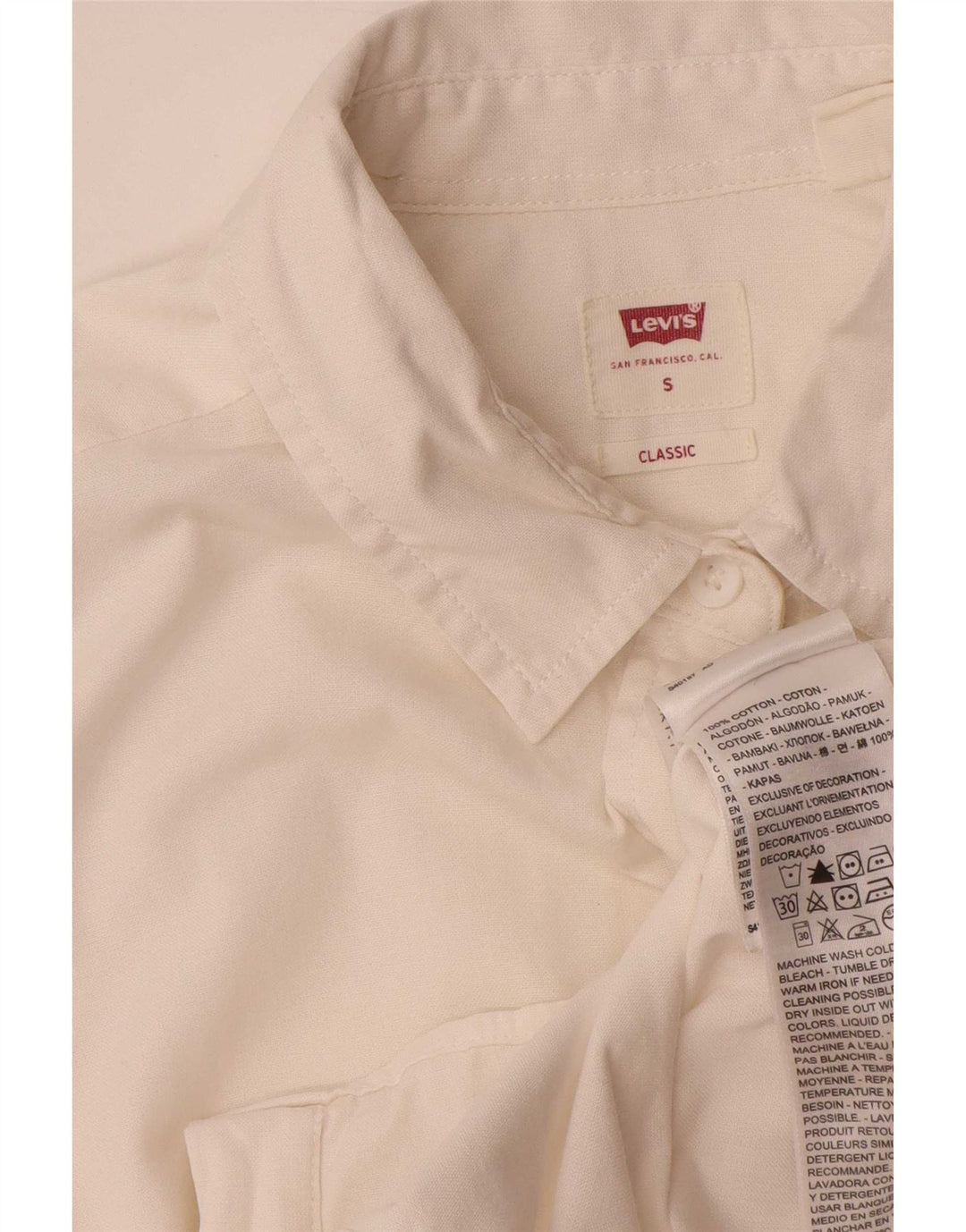 Levi's Jungen-Hemd mit klassischer Passform, 14–15 Jahre, Größe S, weiße Baumwolle