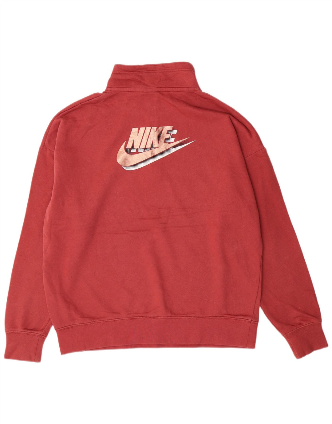 NIKE Damen-Sweatshirt in Übergröße mit Grafik und Reißverschluss am Hals, Gr. 10, Größe S, Rosa