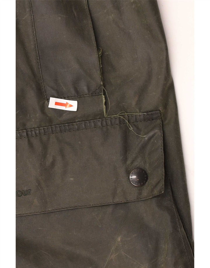 Barbour Herren Border Loose Fit Jacke aus gewachster Baumwolle EU 48 Mittelgrüne Baumwolle