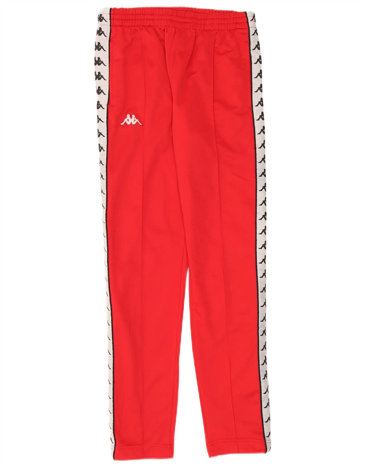 Kappa Herren-Trainingshose mit Grafik, Größe S, Rot, Farbblock-Polyester