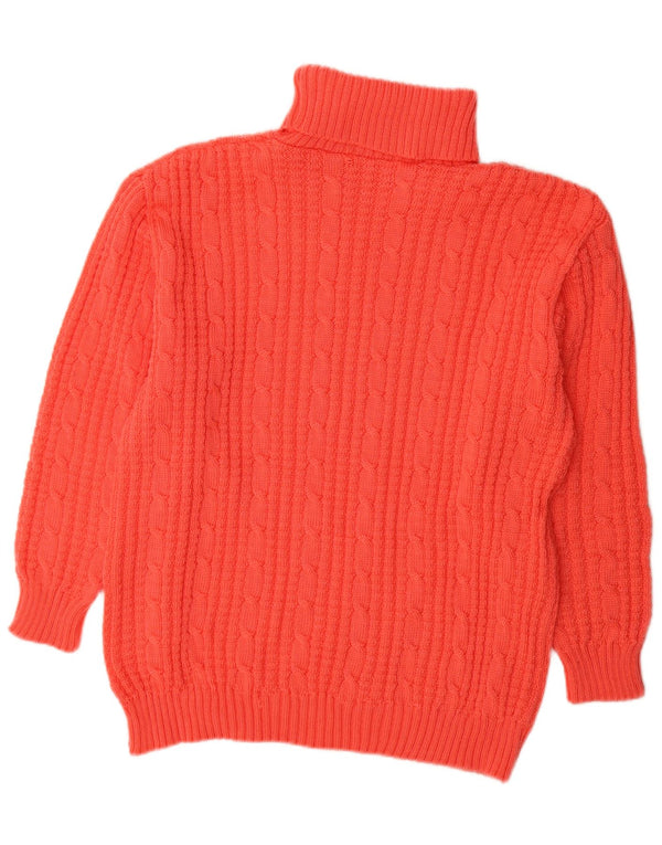 Vintage Damen Rollkragenpullover Pullover UK 16 Groß Rot