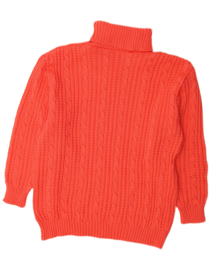 Vintage Damen Rollkragenpullover Pullover UK 16 Groß Rot