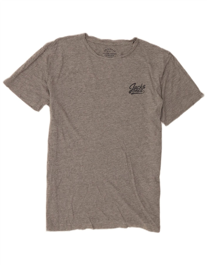 Jack & Jones Herren-T-Shirt mit Grafik, Größe L, Grau, Baumwolle