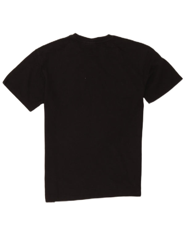 Napapijri Herren Geographic Graphic T-Shirt Top Small aus schwarzer Baumwolle