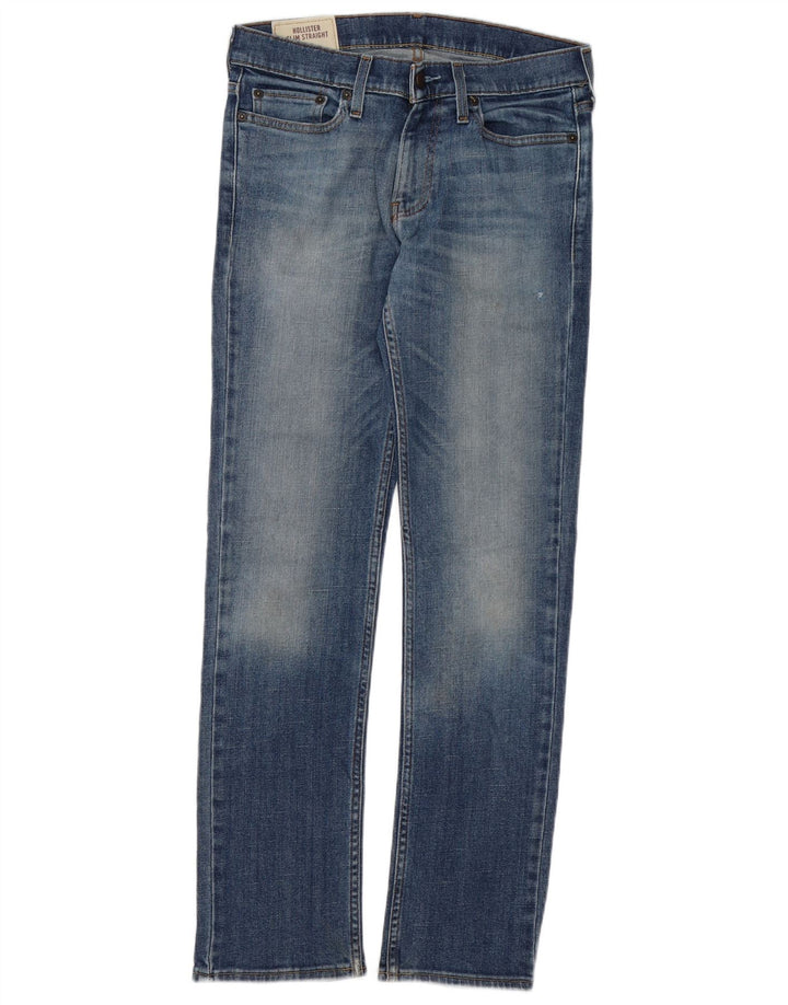 HOLLISTER Damen Slim Straight Jeans W29 L32 Blaue Baumwolle