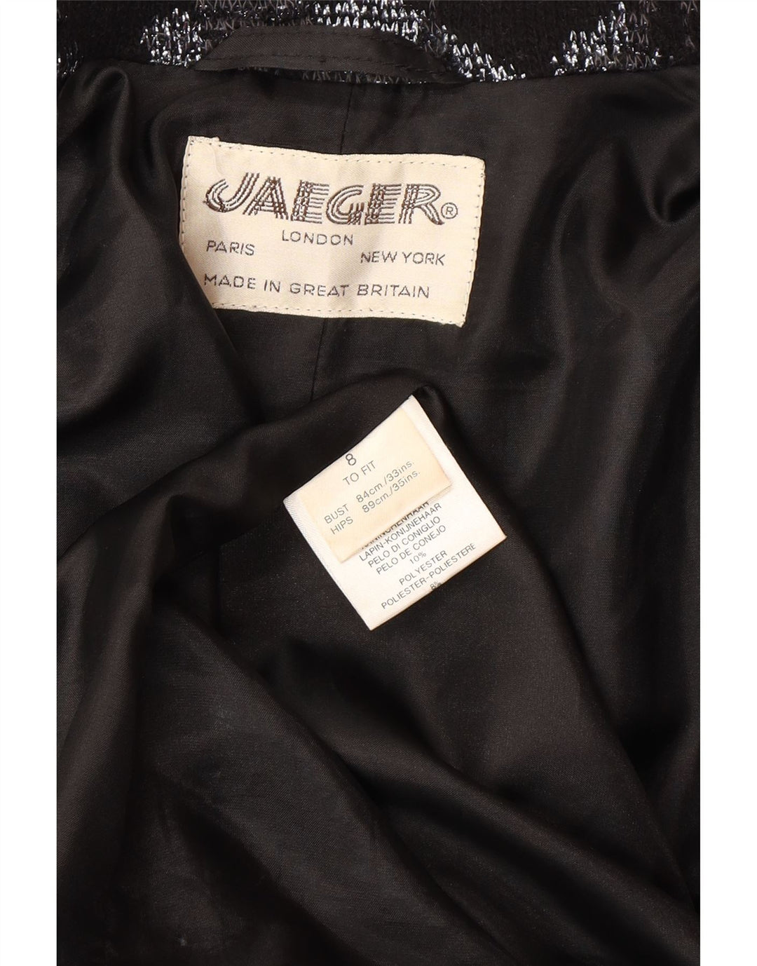 JAEGER Damen Übergroßer offener Mantel UK 8 Small Grau geblümte Wolle