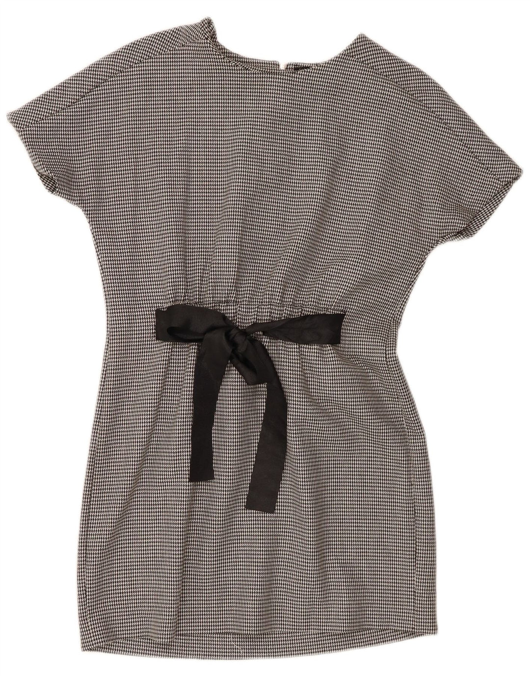Zara Damen Trafaluc Basic Kleid UK 10 Small Schwarzer Hahnentritt-Polyester