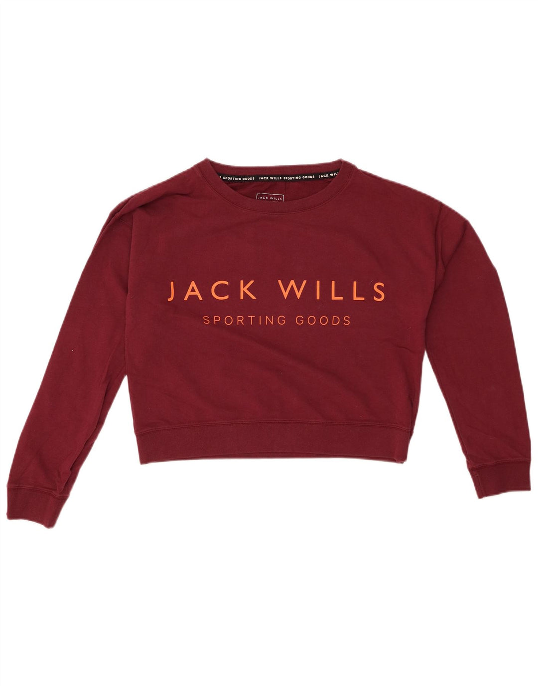 JACK WILLS Damen Übergroßer Crop-Sweatshirt-Pullover, Gr. 8, Klein, Kastanienbraun